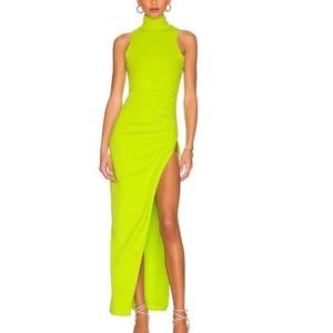 REVOLVE Neon maxi turtleneck high slit